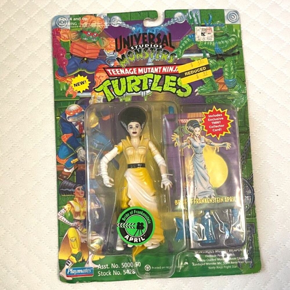 TMNT Universal Monsters April as The Bride of Frankenstein Playmate MOC 1994
